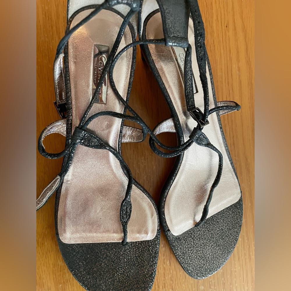 Calvin Klein black low heels sandals size 36